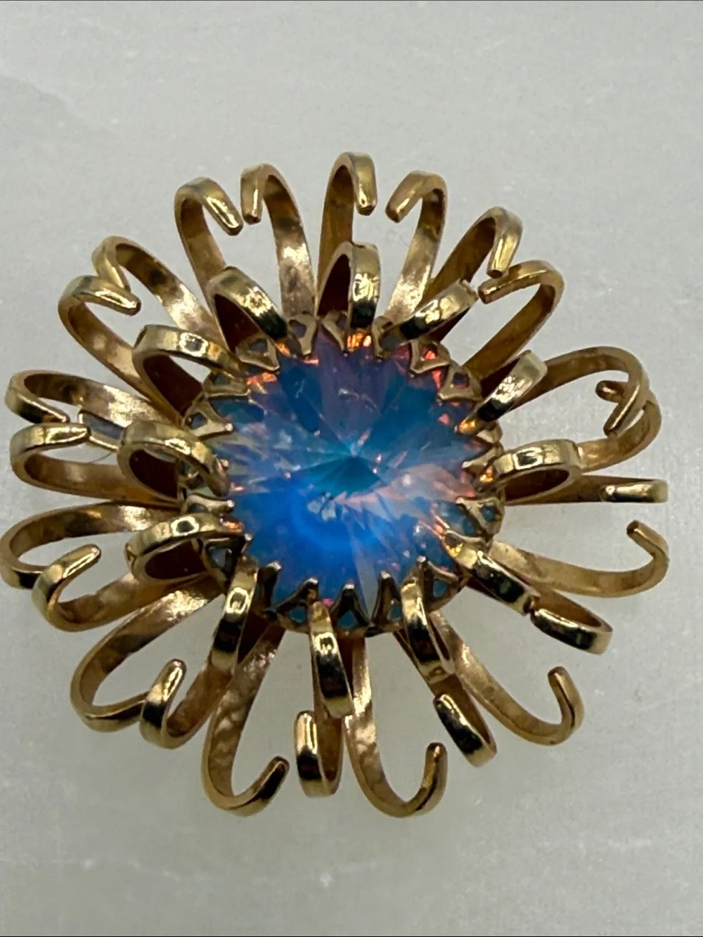 Vintage Sarah Cov 1969 mystic modernist Rivoli brooch pin runway